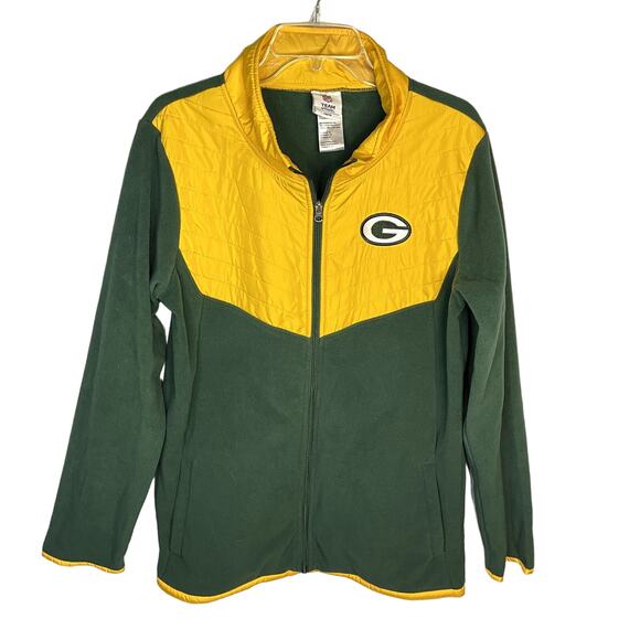 NFL Team Apparel Kids Green Bay Packers Full Zip Fleece Jacket Size Youth XXL - Picture 1 of 5